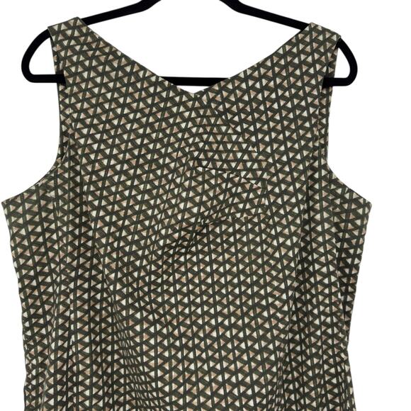 Piazza Sempione Cotton Geometric Print Sleeveless Sheath Dress IT 54 US 18 - Picture 5 of 14